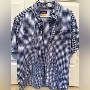 Orvis Blue Checkered Men's Active Wear Button Down Shirt